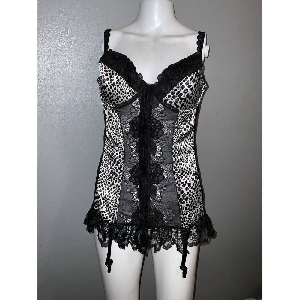 VtG  Animal Print Lace Bustier Corset Cheetah Y2K  Mob Wife  Large